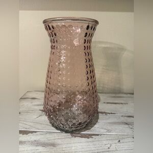 VTG Hobnail Mid Century Modern Vase DPS Dots XL Translucent Pink Glass Design